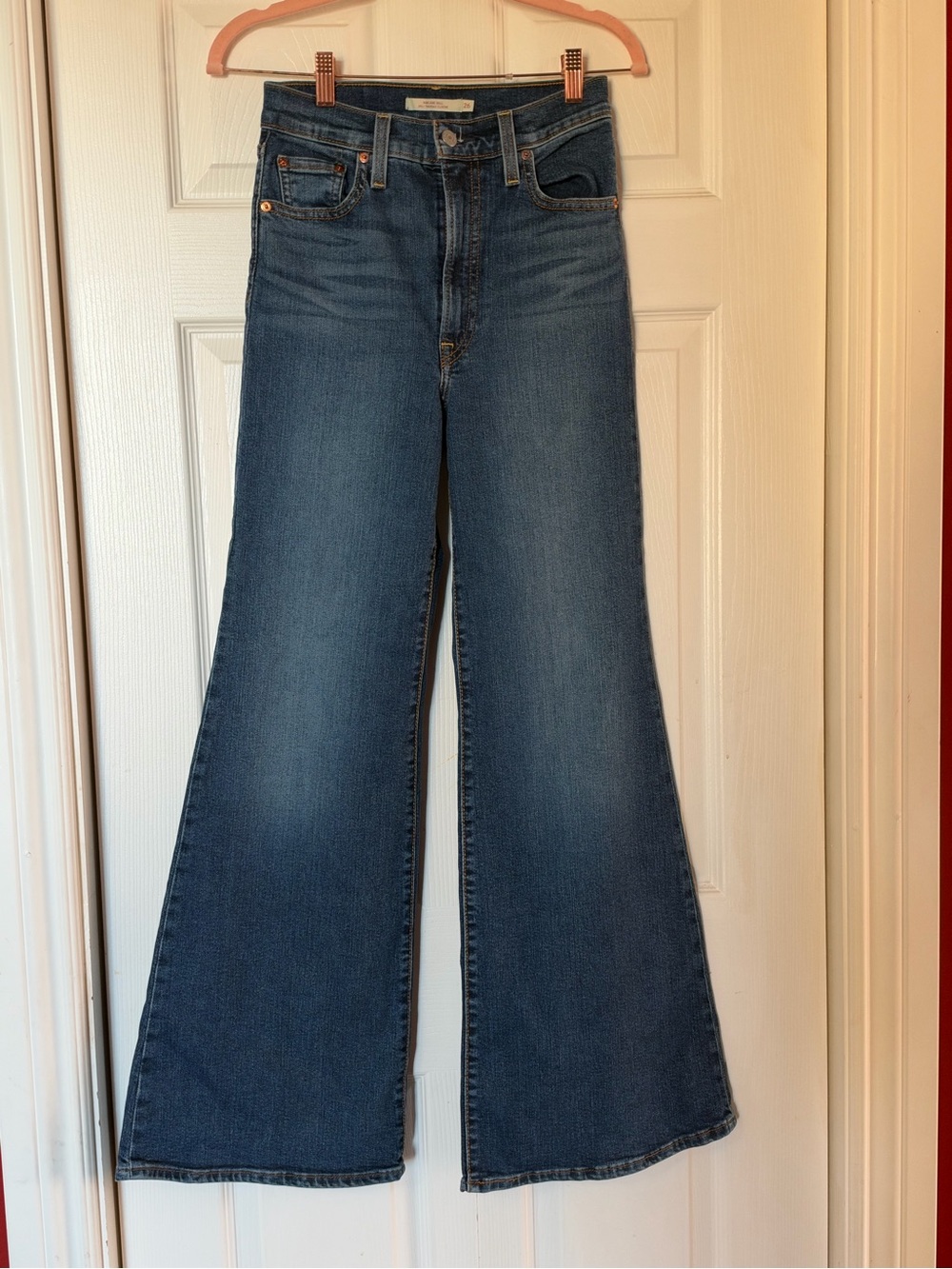 Levi's Medium Blue High-Rise Wide Leg Jeans